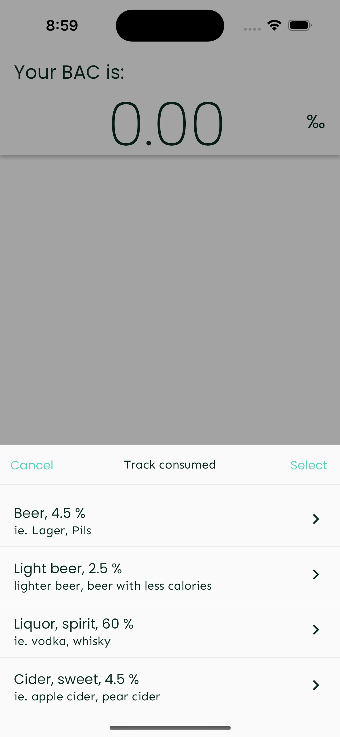 Calculate BAC Screenshot 2